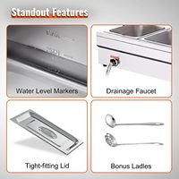Beste gewerbliche Küchen ausstattung Edelstahl 3-Pan Bain Marie Food Warmer Dampf tisch Display Buffet für den Restaurant gebrauch