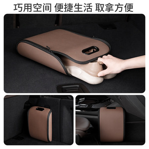 Car <b>Seat</b> Side Organizer Brown PVC Waterproof <b>Storage</b> Bag For Car Interior Trunk Passenger Side Accessory - Product Image 5