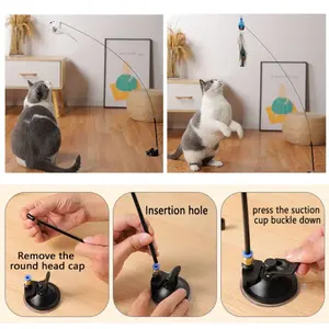 Jouet interactif pour chat Funny Simulation Bird Feather avec Bell Cat Stick Toy pour chaton jouant Teaser Wand Toy Pet Cats Supplies - Product Image 6