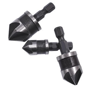 Outil de chanfreinage à cinq lames en acier à haute teneur en carbone, 3 pièces, manche hexagonal, ensemble de couteaux noirs transfrontaliers à 90 degrés - 12 mm 19 mm pour - Product Image 1