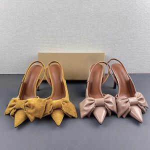 <b>Big</b> <b>Bow</b> Point Toe Tacones Slingback Elegant Pumps Shoes Cute Heels for Women - Product Image 1