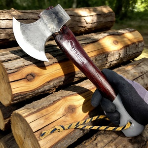 Hacha Vikinga Industrial Forjada a Mano, de Acero con Alto Contenido de Carbono, Hacha de Camping con Mango de Madera Sólida, Hacha Portátil de Supervivencia para Exteriores - Product Image 2