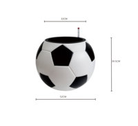 Pot de fleurs en forme de ballon de football en PP, corps moulé par injection avec motifs noirs peints par pulvérisation. Forme de ballon de football créative pour la chambre des enfants, la maison
