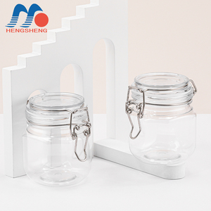 Versand bereit Runde Silber Snap 500g Bajonett versiegeltes Glas Lagerung Kunststoff Lebensmittel qualität Honig sesaliertes Glas - Product Image 1
