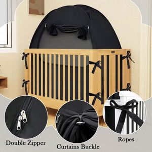 Tente de jeu pliable pour enfants, opaque et sécurisée, à ouverture rapide, pour l'intérieur et l'extérieur, tente de lit occultante noire pour enfants - Product Image 1