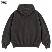 Fabricant de streetwear personnalisé : Sweat à capuche Eclipse Raven 450 GSM, coupe oversize, imprimé vintage, lettrage en strass, OEM ODM