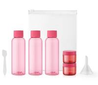 BSCI WCA ISO9001 5 pièces mignon soins de la peau cosmétiques crème Lotion huile 100ml clair PET plastique voyage vide paquet bouteille ensemble Kit