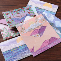 Cartes de vœux vintage style peinture à l'huile, dessinées à la main, carte pour la Fête des Enseignants, carte postale vierge DIY pour messages de remerciement et vœux de fêtes