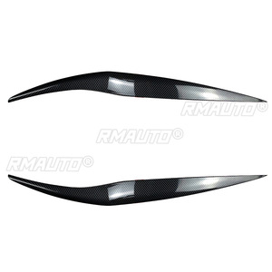 Autocollants pour sourcils de phares avant de voiture, aspect noir brillant/carbone, pour Ford Fiesta MK6.5 2013-2017 - Product Image 3