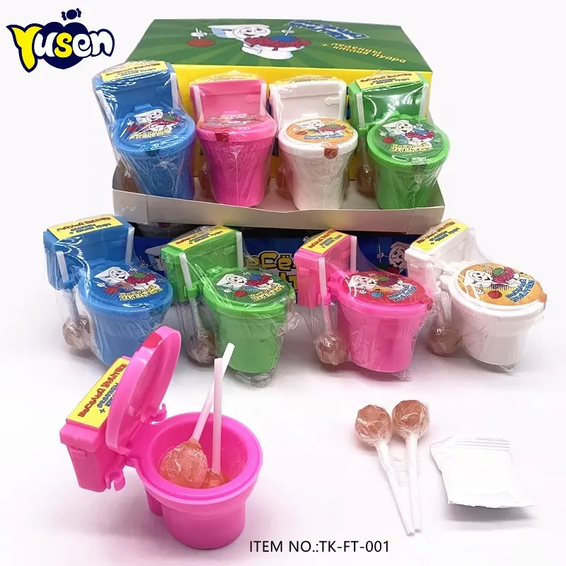 Лидер продаж 2 шт. леденец конфеты и кислая Пудра Конфеты Детские красочные Смешные Мультяшные игрушки для туалета конфеты