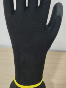 Guantes de trabajo con forro de poliéster de calibre 13, dedos de Palma recubiertos de <span class=keywords><strong>PU</strong></span>, agarre antideslizante para mecánicos de construcción, manejo de almacenes - Product Image 5