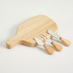 Ensemble de planches à fromage en bambou avec couteau, fourchette et spatule 27,5x15,5x3cm pour servir le fromage et le pain - Product Image 5