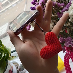 New Design Cartoon Anime Plush <b>Light</b> Keychain Embossed Macrame Heart Handmade Crochet Phone Bag Accessories <b>Pendant</b> Couples - Product Image 3