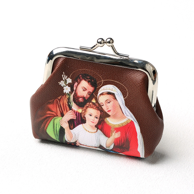 Catholic Virgin Mary Theme Jewelry Packaging Bags Rosary Storage Colorful Mini Bags Kiss-Lock Rosary Pouch Coin Purse Wholesale