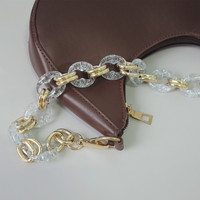 Perles en résine vintage, plastique argenté pailleté, sangles personnalisées pour sacs à main, chaînes pour sacs, pièces de chaîne en acrylique, accessoires, chaîne pour étui de téléphone