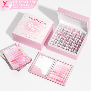 Vendeeni Hot Popular Summer 48colors Nude Pink Gel Nail <strong>Polish</strong> Set Box TPO HEMA FREE OEM Custom Pink Gel <strong>Polish</strong> Collection <strong>Kit</strong> - Product Image 1