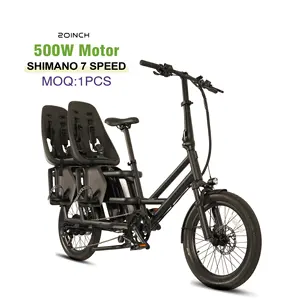 Family Cargo Bike Elektrofahrrad mit Aluminiumlegierungsrahmen modisches Design 48 V Spannung Hinterradnabenmotor angetrieben von einer Lithiumbatterie