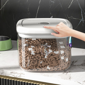 Vacuum Food Storage <b>Bin</b> 6L And 12L Airtight Clip On <b>Lid</b> Pet Food Container For Cat Dog Rice Storage Household Use - Product Image 4