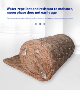 유리 섬유 단열 열 친환경 A1 벽 및 천장 흡음용 방화 다크 브라운 유리 울 담요 - Product Image 3