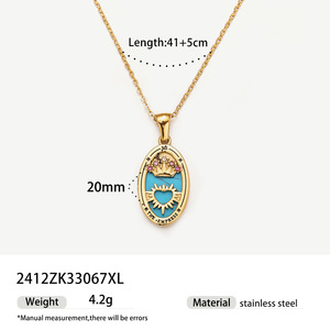 Hongtong B1-303 Neueste Design <span class=keywords><strong>Tarot</strong></span> Glänzende Zirkon Vintage Hot Sale Zarte Mode Schmuck Großhandel Anhänger Halsketten - Product Image 5