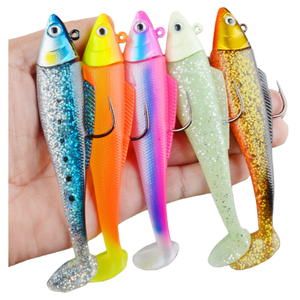 Tête de jig robuste SNEDA 37/49/65g avec grand appât souple pour la pêche en mer depuis bateau, cible : bar, maquereau, grouper, bar à queue de cheval - Product Image 1