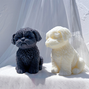 Sitting Shih Tzu Puppy Silicone Candle Mold Animal Pet Puppy Soy Wax Silicone Mould <b>Figurine</b> <b>Dog</b> Lover Home Decor - Product Image 5