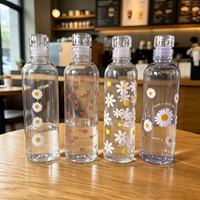 Nueva Botella de Agua de Plástico con Diseño Moderno y Atractivo para Estudiantes, Portátil, de Material PC, con Tapa de Rosca para Beber Directamente