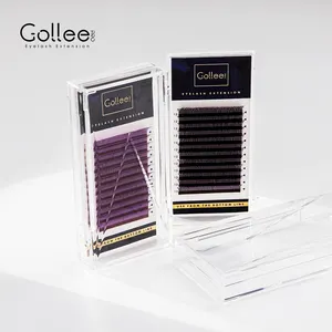 Gollee cílios postiços personalizados, fio y para extensão de cílios 2d pré-montados 8-15mm premium yy