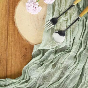 مفرش طاولة فاخر منسوج باللون الأخضر صديق للبيئة بتصميم نورديك لتزيين المنزل وحفلات الزفاف - Product Image 3