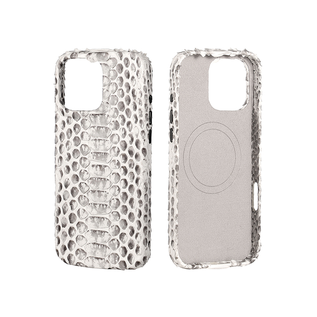 YUBO LEATHER Luxury Mobile Phone Case Python Skin iPhone Case Magnetic Real Leather Back Cover for iPhone 14 15 16 Pro Max