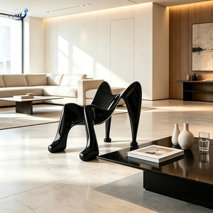 Custom Modern FRP Sculptural <b>Stool</b> Abstract Seating Fiberglass Art Chair Metal Legs for Mall Hotel Public Area Landscape - Product Image 6