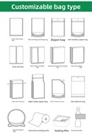 Film nacré blanc transparent, sac à fermeture éclair positif-négatif, modèle d'emballage plastique pour coque de téléphone et câble de données