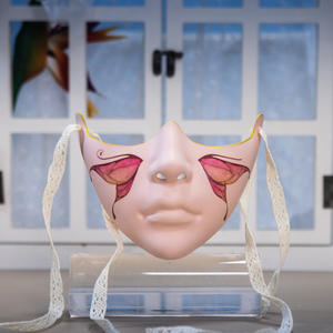 Baige หน้ากากฮาโลวีนผู้ใหญ่สำหรับผู้หญิงอุปกรณ์เสริมความงามหน้ากากครึ่งหน้าแบบกลไกโบราณ - Product Image 1