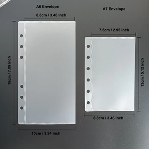 Tùy chỉnh A6/A7 zipless nhựa lưu trữ tiền mặt phong bì rõ ràng Frosted 6-lỗ Loose Leaf tổ chức Ngân Sách Quản Lý Tiền nộp hồ sơ - Product Image 5