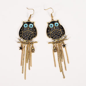 Pendientes de Plumas de Búho Estilo Bohemio, Chapados en Oro, de Aleación, Joyería de Fiesta para Mujer - Product Image 2