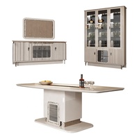 Weißer Weinschrank für Esszimmer und Wohnzimmer, Holz-Vitrine mit Glasfront, Moderner Luxus-Weinschrank zur Aufbewahrung zu Hause