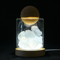 Diffuseur d'arômes en cristal multicolore, ornement en pierre, cloche en verre créative avec veilleuse LED, décoration d'intérieur pour huiles essentielles, artisanat
