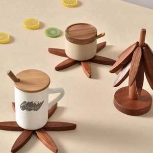 Raybin Kitchen Folding Tree Shape <b>Trivet</b> Set <b>Wooden</b> Tree <b>Trivet</b> Set <b>Wooden</b> Tree Coasters Set of 4 for Hot Dishes - Product Image 6