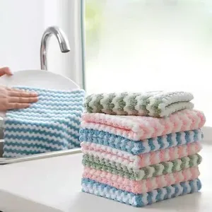 Bantalan gosok dapur multifungsi, 50 buah kain pembersih Microfiber Anti minyak kain pembersih piring cuci rumah alat pembersih multifungsi