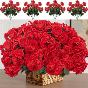 Géranium artificiel fait main à haute rentabilité, fleurs anti-décoloration, décoration intérieure, lieu de fête, décoration de la Saint-Valentin - Product Image 5