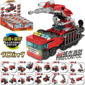 Bloc de construction voiture ensemble jouet avion camions de pompiers modèle de voiture militaire Mini Construction Puzzle ensembles bloc de construction boîte aveugle enfants - Product Image 5