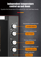 Four commercial grande capacité 100 litres pour la cuisson de gâteaux et pains, four à air chaud 120L pour pizzas et gâteaux de lune, four électrique domestique