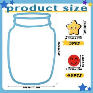 Pot à récompenses magnétique avec autocollants étoiles et sourires, tableau de récompenses positives, tableau de motivation pour le comportement en classe - Product Image 4