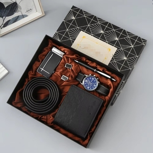 Istaromo Quà Tặng tay quà tặng kinh doanh bộ da vành đai ví nước hoa móc chìa khóa bút người đàn ông của thạch anh trường hợp đồng hồ - Product Image 5