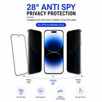 Verre trempé de confidentialité de qualité AAA 600CC, protection d'écran anti-traces de doigts à 3 couches, dureté 9H, anti-espionnage, bords incurvés pour téléphone portable