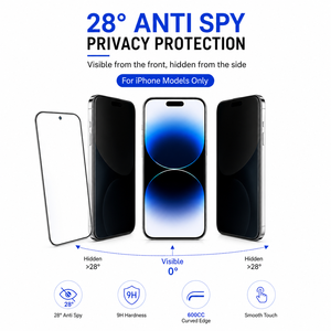 Protector de Pantalla de Vidrio Templado de Privacidad de 600CC para iPhone, Anti Espía, Borde Curvo - Product Image 2