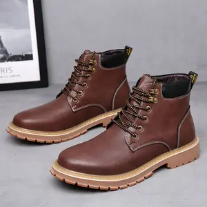 autumn new men's Martin boots fashion outdoor high top men's Boots Work non slip breathable men's shoes 2005