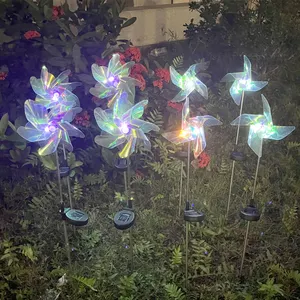 Outdoor Illusionary Waterproof LED Windmill Lights PVC Body IP67 Rating For Courtyard Garden Layout Decoration Lawn Landscape