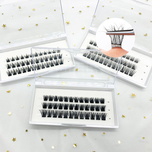 Auto-adesivo Cílios Sem Cola Necessária Natural Wispy 10-14mm Pré Cola Cluster Lash Cils Pressione no Auto-adesivo Lash Cluster - Product Image 1