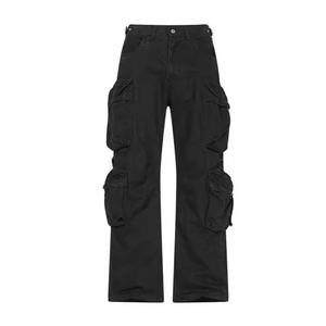 Pantalon décontracté tendance de style américain pour homme, kaki, vêtements pour homme, automne-hiver, jeans délavés amples - Product Image 2